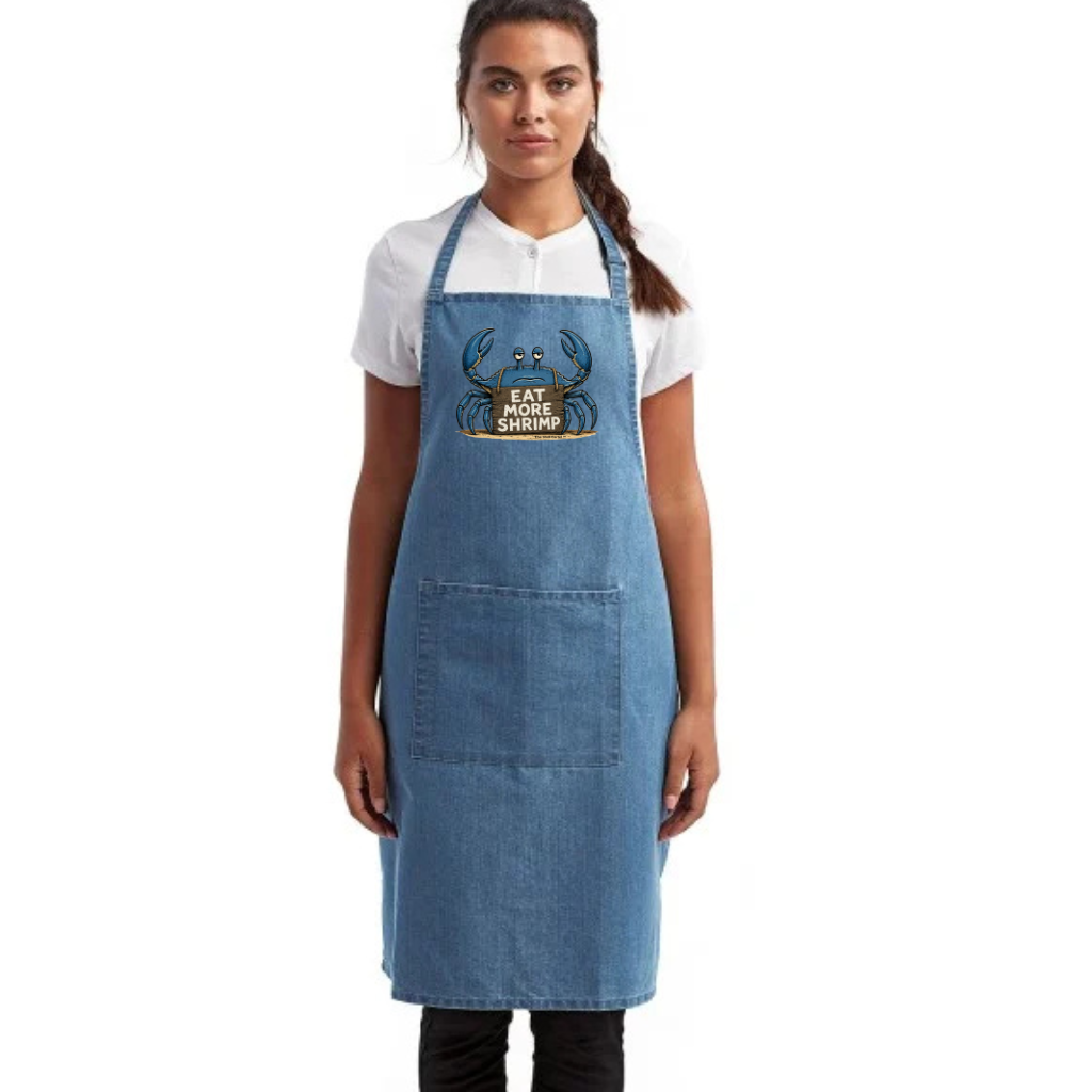 Eat More Shrimp Pocket Bib Apron