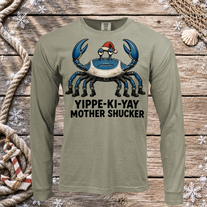 Salty Blue Yippe-Ki-Yay Long Sleeve Tee