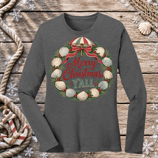 Merry Christmas, Y’all Coastal Long Sleeve Tee