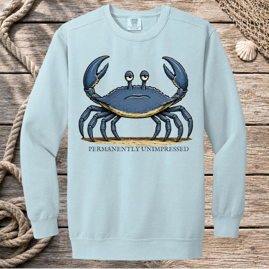 Salty Blue - Permanently Unimpressed Crewneck