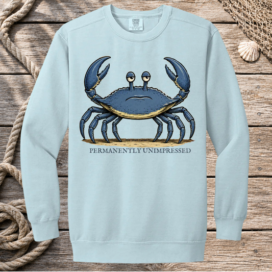 Salty Blue - Permanently Unimpressed Crewneck