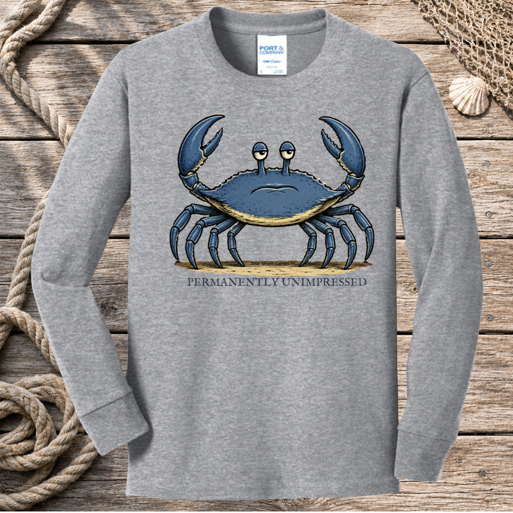 Salty Blue - Permanently Unimpressed Youth Long Sleeve