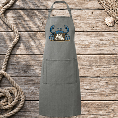 Eat More Shrimp Pocket Bib Apron