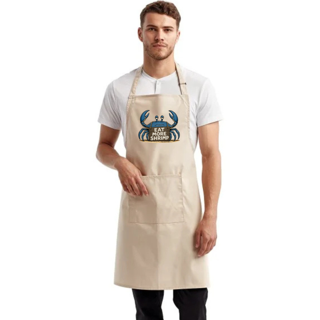 Eat More Shrimp Pocket Bib Apron