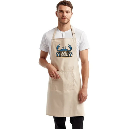 Eat More Shrimp Pocket Bib Apron