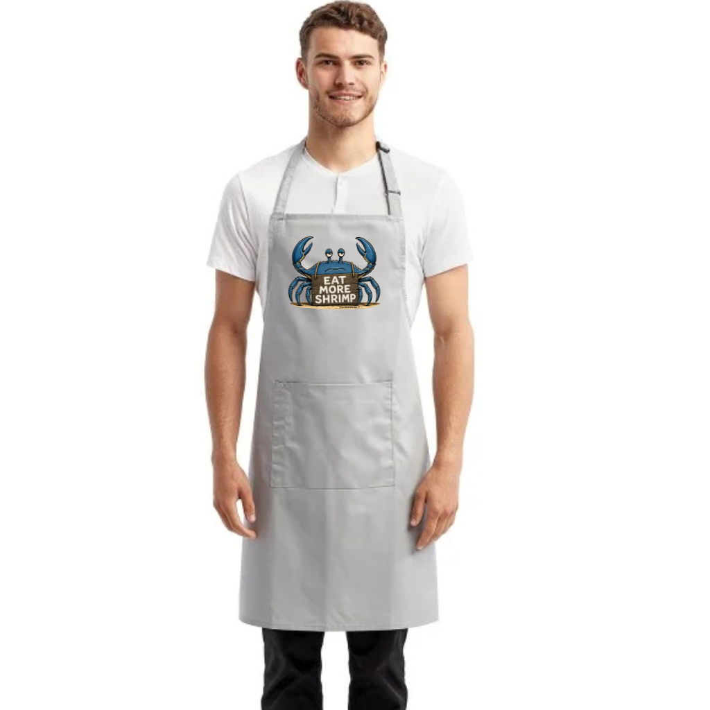 Eat More Shrimp Pocket Bib Apron