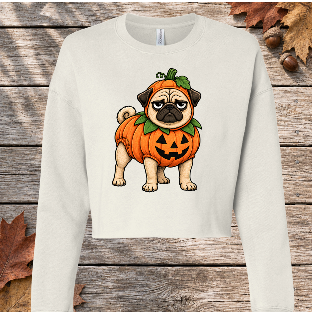Frank-O’-Lantern Lightweight Cropped Crew Pullover